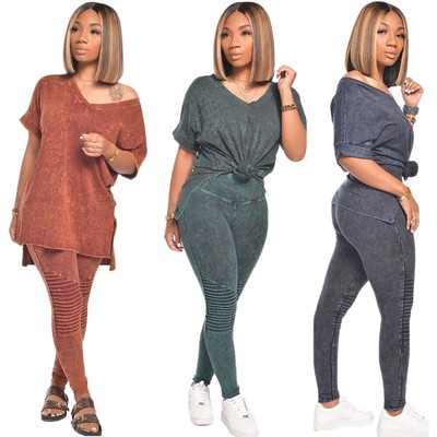 2Pcs Women Co Ord Set Lounge Wear Tracksuit Sports Jogging Top Pant