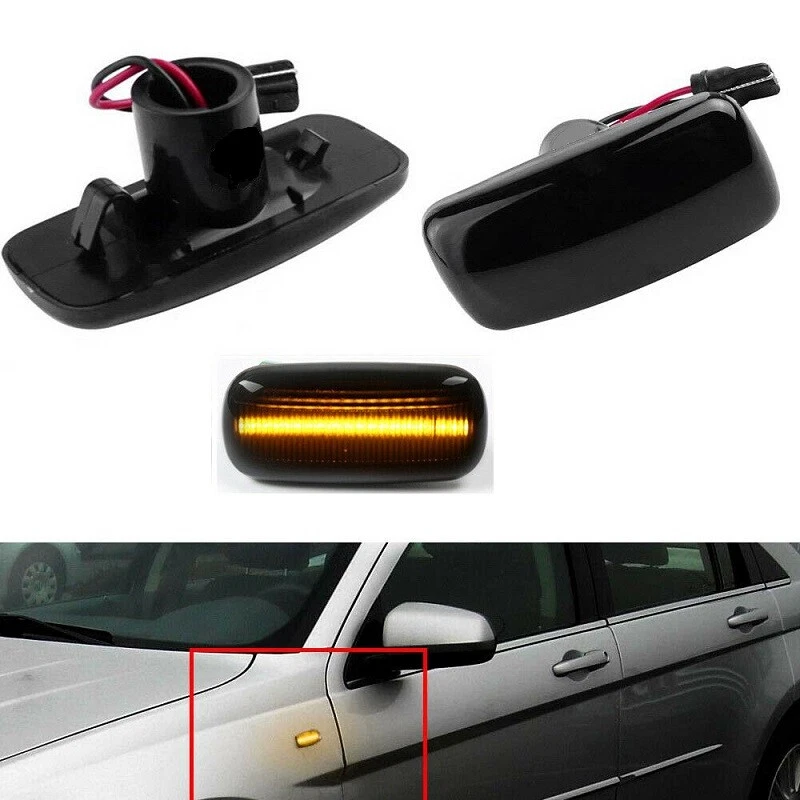Lente de fumaça âmbar LED luzes indicadoras laterais para Jeep Grand Cherokee/Patriot/Bússola - Imagem 2 de 4
