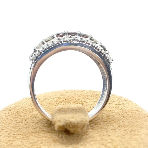 MDW 1.60 Ct Champagne Diamond Half Eternity Wedding Band 14K White Gold Plated - Picture 8 of 12