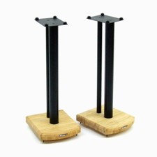 Atacama Moseco 6 Speaker Stands Black Satin - Natural Bamboo 24" 60cm
