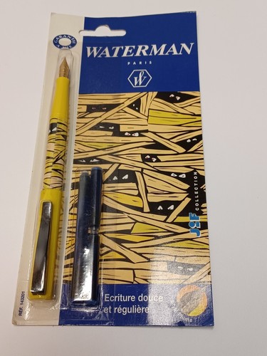 Stylo Plume Vintage WATERMAN JIF Neuf Emballé - Jaune Avec Cartouches - Pour écolier Ou Collection