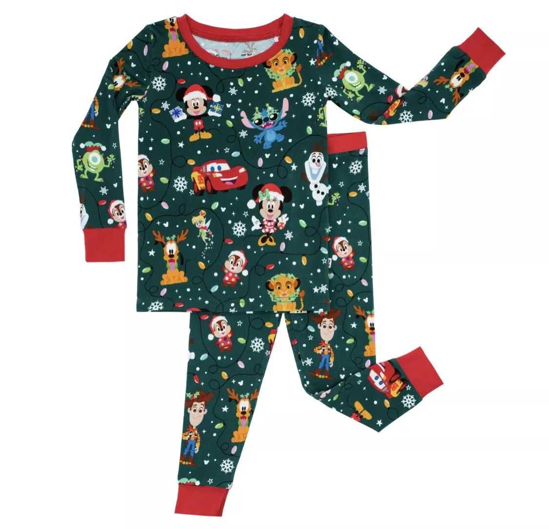 Little Sleepies Disney Christmas Party 2 Piece Pajamas 2T Bamboo