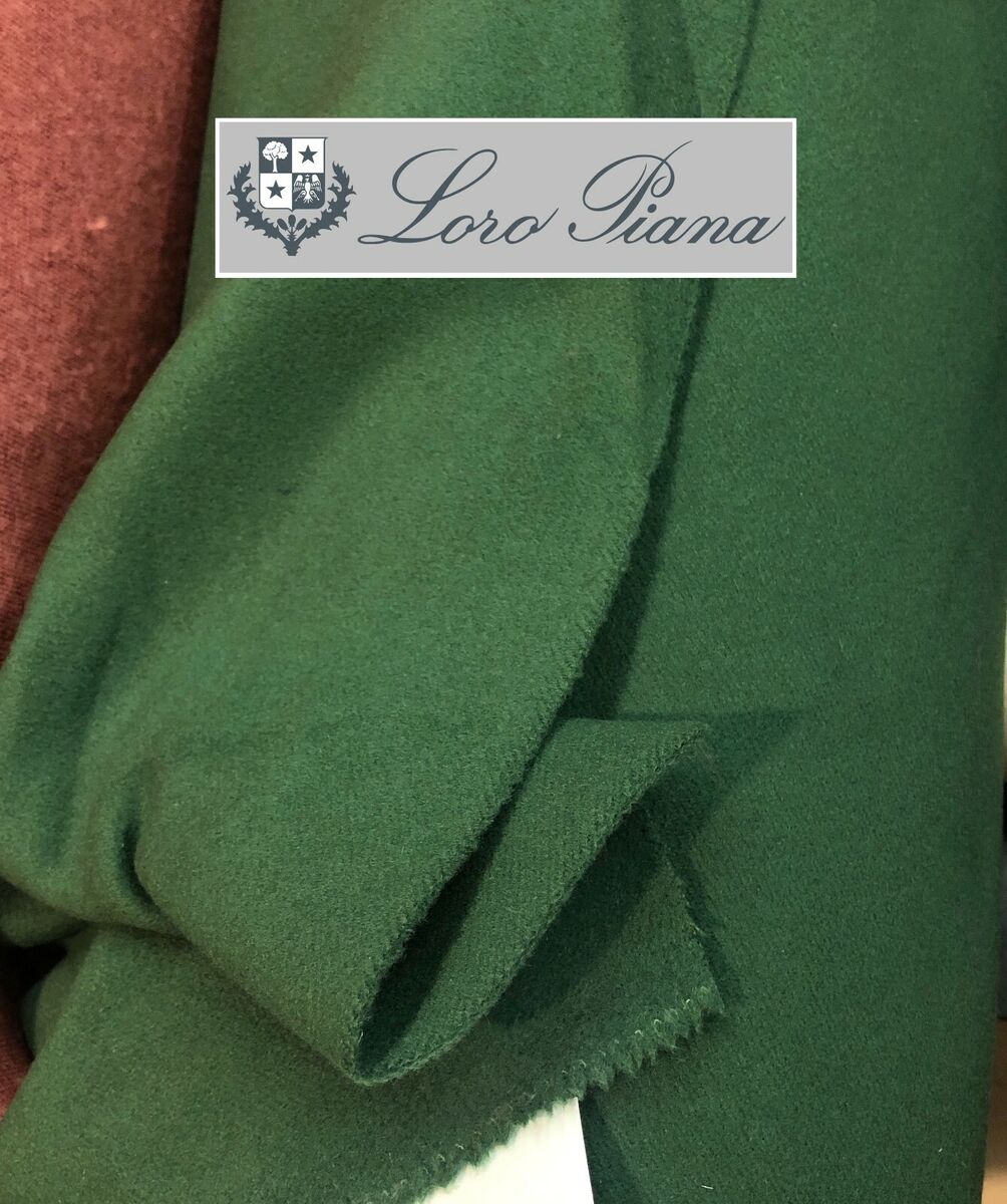 LORO PIANA CASHMERE WOOL FABRIC GREEN COATING, DOUBLE, 700g LORO PIANA CASHMERE WOOL FABRIC GREEN COATING, DOUBLE, 700g