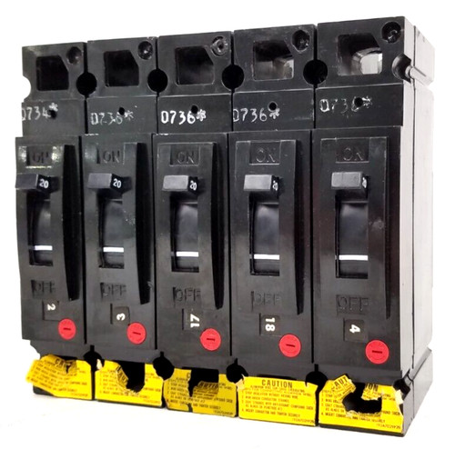 TED113020 GE 20 Amp 277 VAC Circuit Breaker LOT OF 5 *NEXT DAY OPTION*