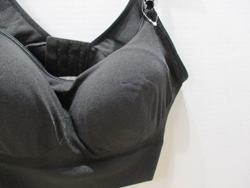 Warners Bra Womens Large Black Wireless Shirt Hook Loop Back Adjustable Straps - Picture 2 of 10