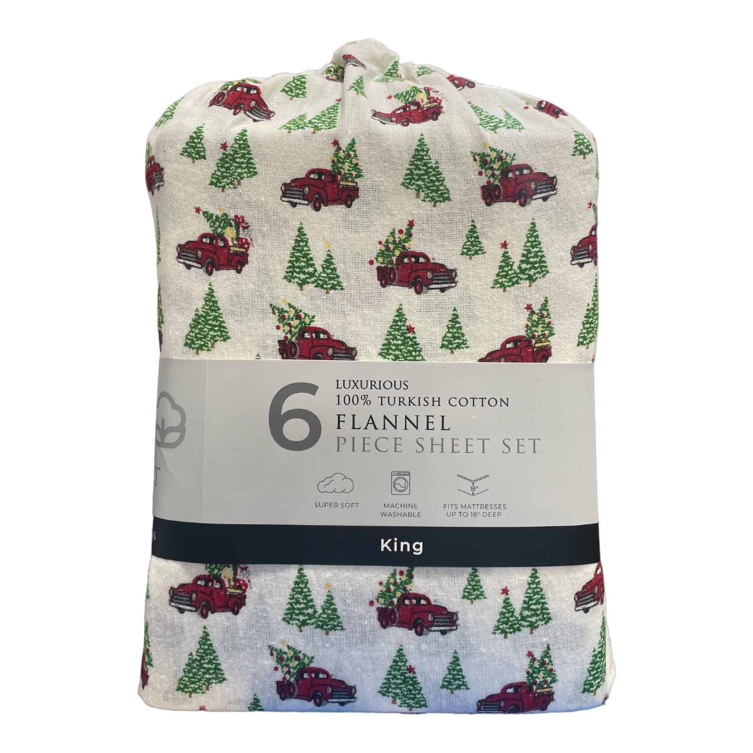 Роскошный комплект фланелевых простыней из 100% турецкого хлопка с начесом, 6 шт., король