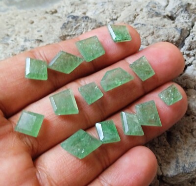 Real Green Strawberry Quartz Fancy Cut 40 Carat  14 pcs Wholesale Lot