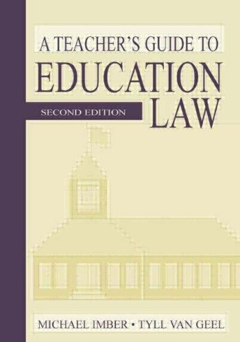 A Teachers Guide to Education Law - Paperback By Imber, Michael - GOOD A Teachers Guide to Education Law - Paperback By Imber, Michael - GOOD