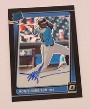 2021 Donruss Optic Rated Rookies Signatures Black 7/50, Monte Harrison