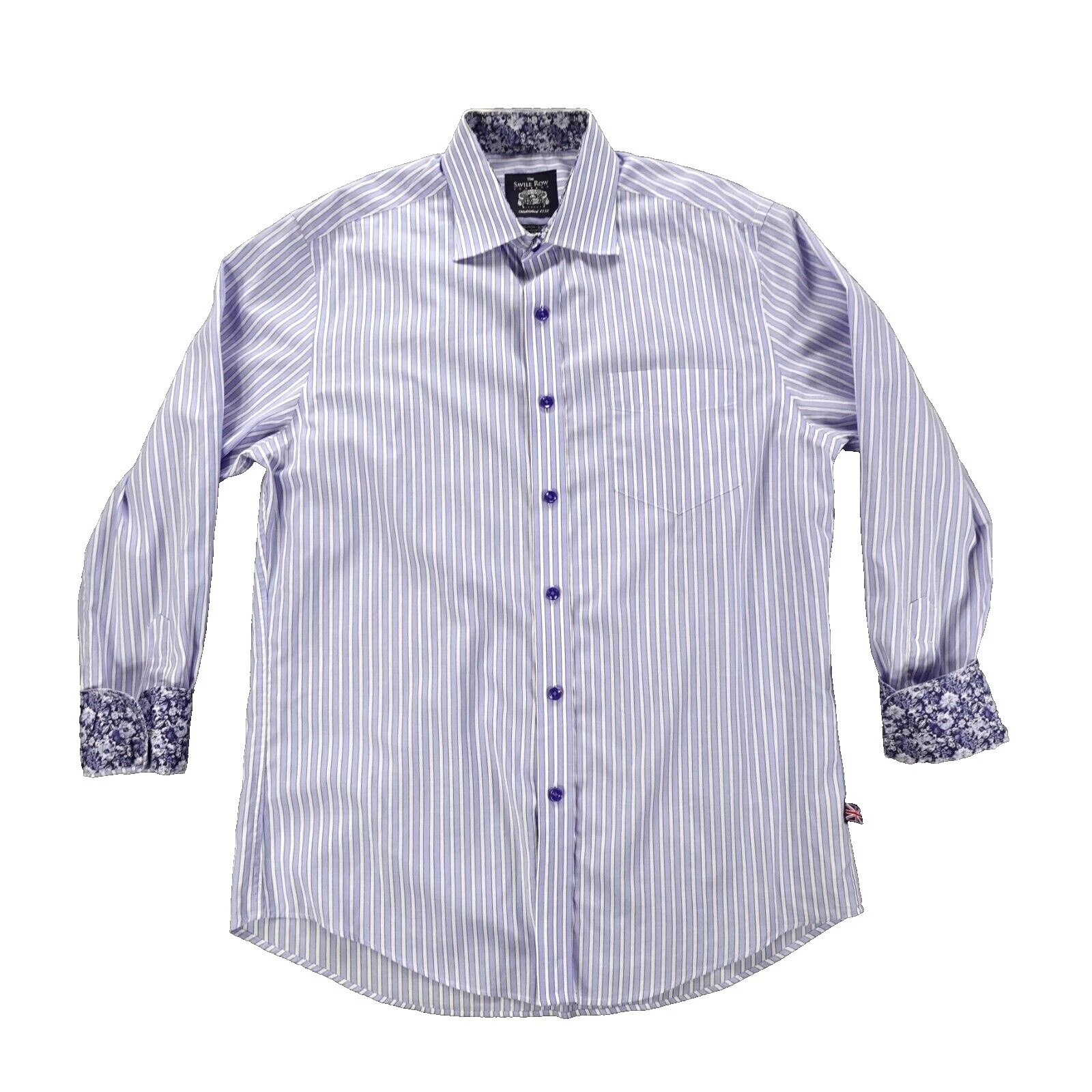 Savile Row 100% Cotton Striped Dress Shirts for Men