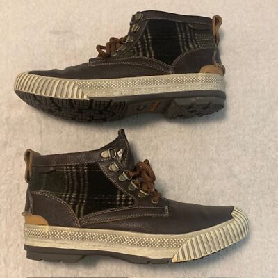 Timberland Anti-Fatigue Smart Wool Mens Brown Leather Plaid  display picture 1