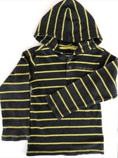 Calvin Klein Jeans Boy  s 6 Soft Cotton Hooded Striped L/Sleeve Pullover