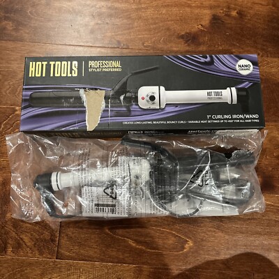 HOT TOOLS Pro Artist Nano Ceramic 1 in Curling Iron/Wand White READ DESCRIP
