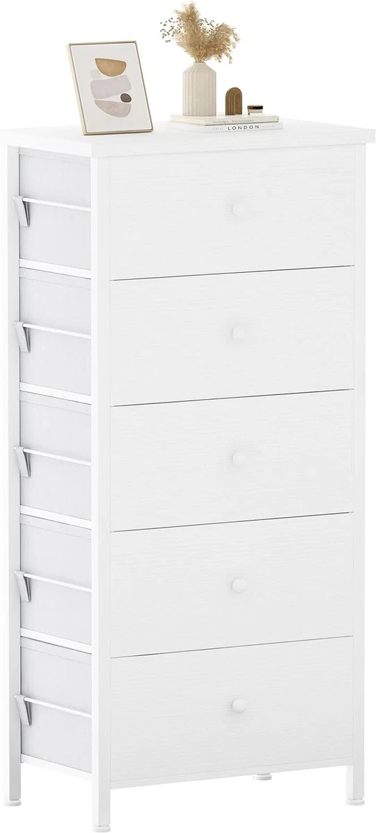 BOLUO Tall White Dresser Narrow Small Chest of 5 Drawer eBay