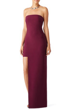 Likely Women's Demeyer Mixed Hem Strapless Evening Gown Dress Plum Size 2