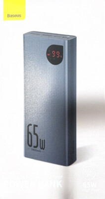 Baseus Adaman Powerbank, 20.000mAh, 2x USB + USB-C, 65W, PD QC 3.0, Blau