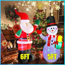 Christmas Inflatable Santa Claus / Snowman Blow Up Outdoor Yard Decor LED Light