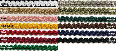 3/8'' Chinese French Braid Gimp Trimming - 12 Continuous Yards - Many Colors!