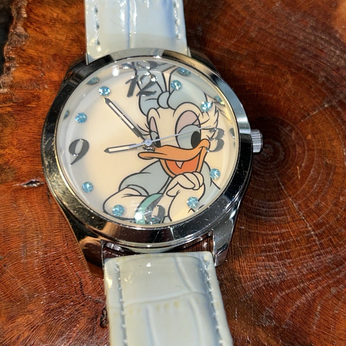 Disney White 腕時計 DS-286 Disney Daisy Duck Watch Genuine Leather