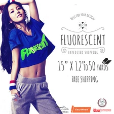 Siser Easyweed Fluorescent Heat Transfer Vinyl 15"x 12", 1, 3, 5, 10, 25 & 50 YD