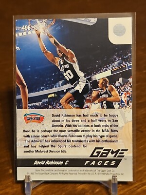 NBAカード 1992-93 Upper Deck David Robinson #496 San Antonio Spurs | eBay