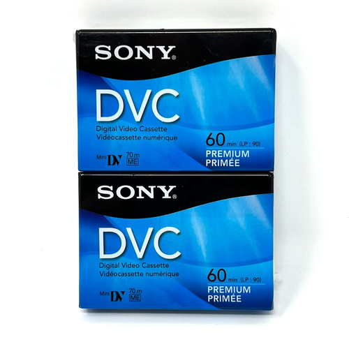 Sony DVC Digital Video Cassette Tapes Mini DV Premium DVM60PRL Lot of 2