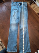 American Eagle Kick Boot Medium Wash Jeans Distressed Stretch Mid Rise Y2K Sz 2