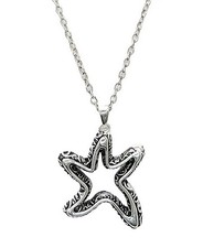 Sealife Theme Metal Filigree Starfish Pendant Necklace