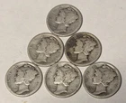 Lot of 6 Mercury Dimes 90% Silver all different dates sold for melt value