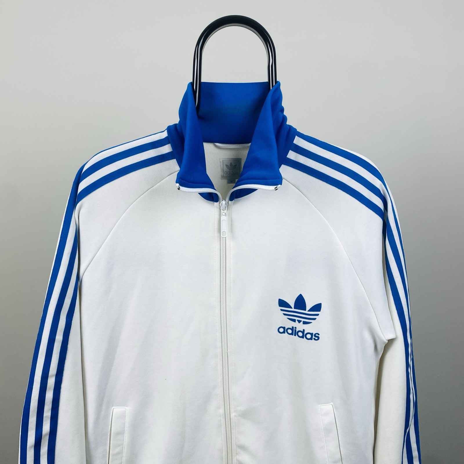 Adidas Chaqueta de Pista Para Hombre M Mediana Blanca SST Firebird Trifolio Originales Retro