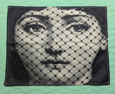 Retro Vintage Style Fishnet Stocking Girl Placemats Set of Four Woven 12''x16''
