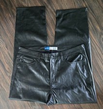 OLD NAVY Black Trendy Faux Leather OG Loose Straight Leg Pants Size 16