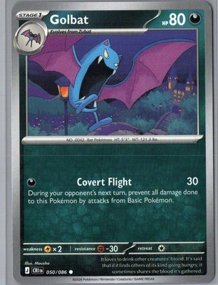 Golbat 050/086 Common Chaos Rising Pokemon Near Mint