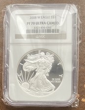 Silver Eagle 2008 PROOF NGC 70 Ultra Cameo 1oz Silver Perfect Coin