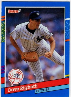 1991 Donruss Baseball David (Dave) Allen Righetti No. 275 New York Yankees