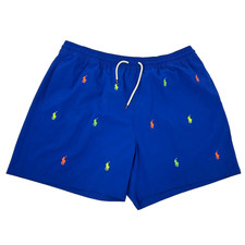 Polo Ralph Lauren Swim Trunks Men's 2XB Big Blue Elastic Waist Drawstring Mesh