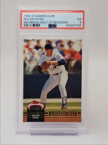 NOLAN RYAN 1992 TOPPS STADIUM CLUB MEMBERS ONLY 27 SEASONS PSA 5 Q5811