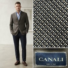 Canali Men  s EU 54 / US 44 R Taupe Silk Wool Blend Blazer Suit Jacket