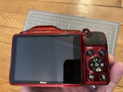 Nikon Coolpix L830 Digital Camera Red, 34x Wide Zoom, 16MP Tested