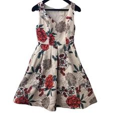 Modcloth Elegant Floral Summer/Cocktail/Party Dress - Size: M - Good