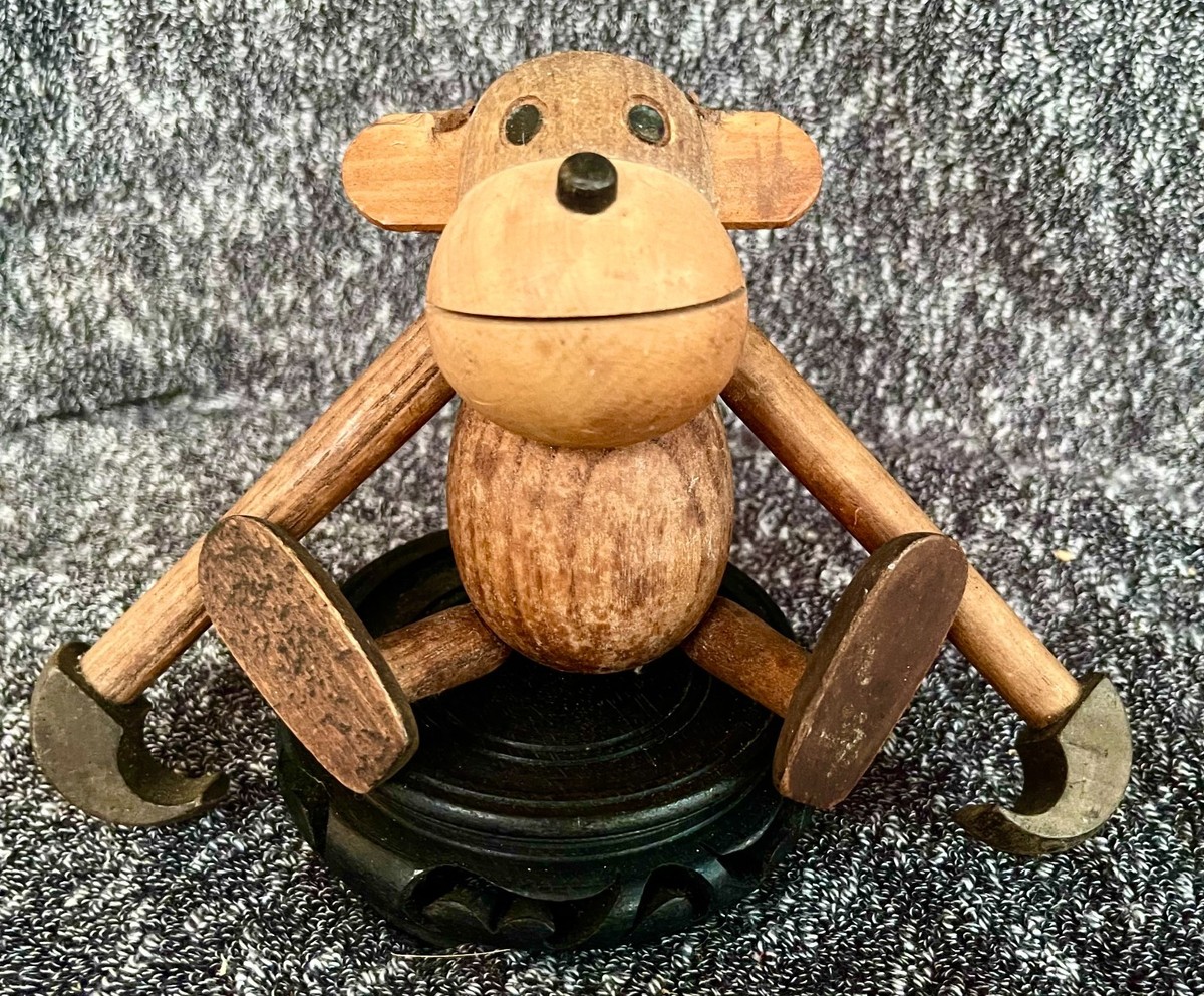 カイボイスンMonkey Zoo Line TEAK MONKEY Japan MID CENTURY MODERN Wood Jointed TOY KAY