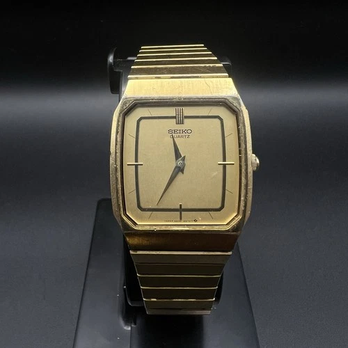 Vintage Seiko Men's Quartz Tank Watch Gold Tone 27mm 6530-5530