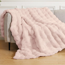Pink Fluffy Blanket for Couch Living Room Faux Fur 50X60 Fuzzy Throw Blanket for