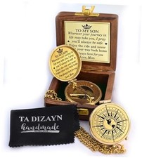 to My Son Compass with Wooden Box-Mom to Son 2 TO MY SON COMPASS