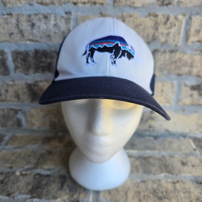 Patagonia Fitz Roy Bison Trucker Hat Navy Blue White Adjustable Snapback Cap