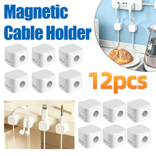 12Pcs Magnetic Cable Clips  Cord Holder, Under Desk Cable Management Lot