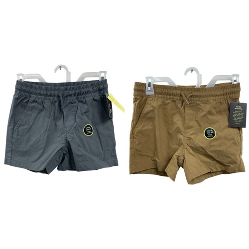 2 New Art Class Boys Medium (8) Cotton Rayon Blend Solid Gray Brown Shorts - Picture 1 of 7