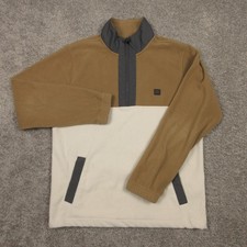 Billabong Jacket Mens Large Brown Fleece 1/4 Zip Pullover Windbreaker Adventure