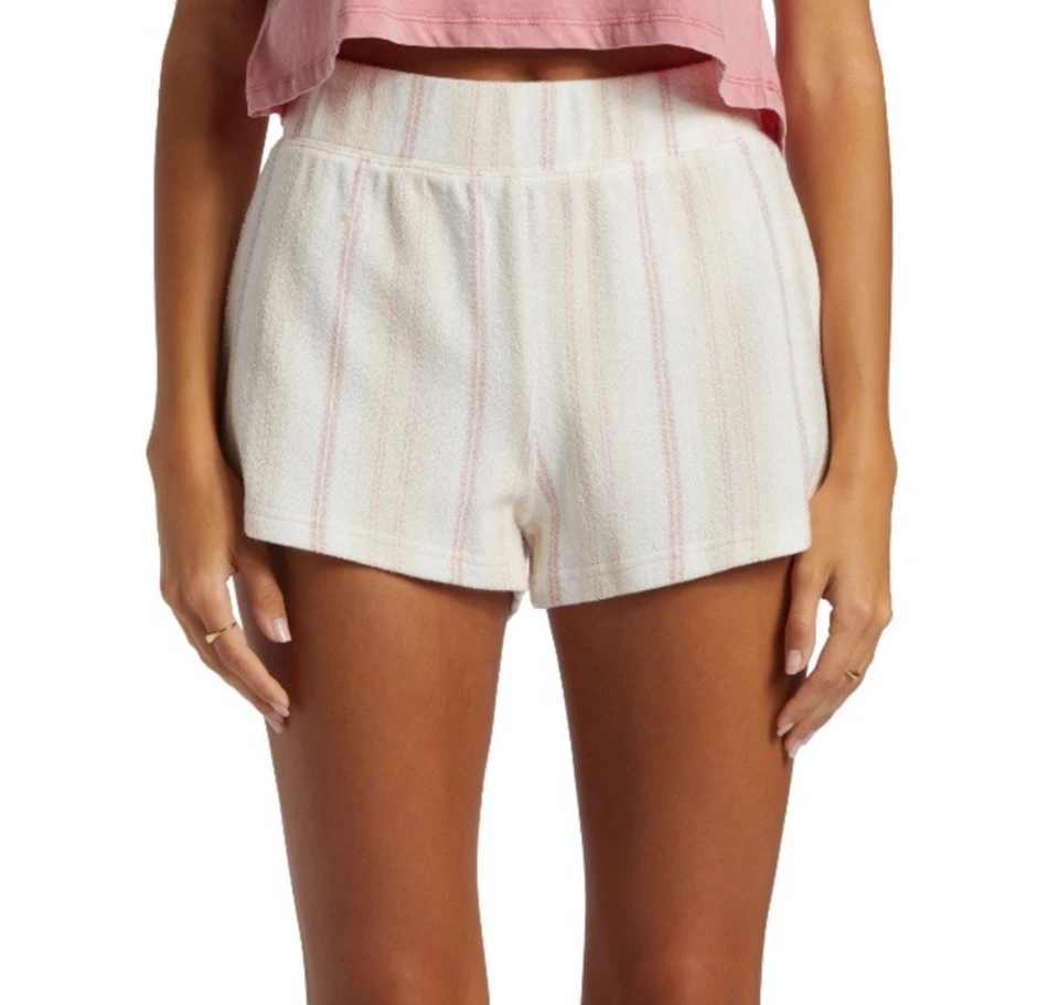 Pantalones Cortos Roxy Drop A Wave Nuevos con Etiquetas Para Mujer XXL Mezcla de Algodón a Rayas Cintura Alta Playa Foto 3 de 4