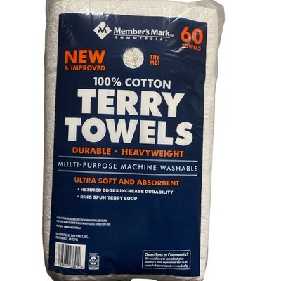 Member's Mark 100% Cotton Terry Towels, 14'' x 17'' (60 Count)